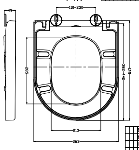 WC D-shape seat