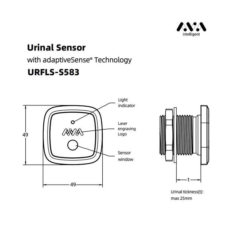 Urinal Technical Drawing