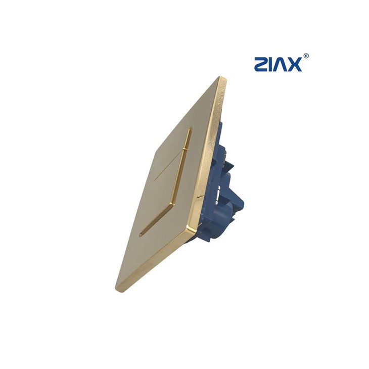 Ziax Plastic-Body Luxury Brass Finish Square Dual-Button Toilet Flush Plate For Concealed Cistern best
