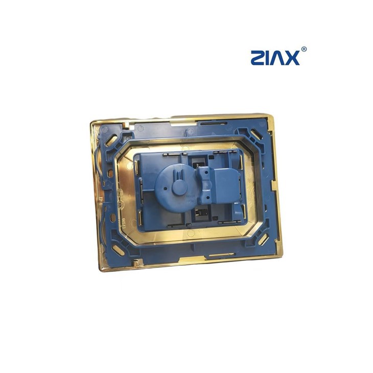 Ziax Plastic-Body Luxury Brass Finish Square Dual-Button Toilet Flush Plate For Concealed Cistern high quality